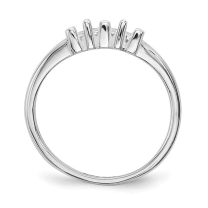 14k White Gold Polished 2-Stone Mothers Ring Mounting