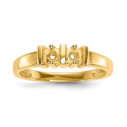 14k Polished 2-Stone Mothers Ring Mounting