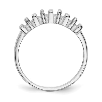 14k White Gold Polished 4-Stone Mothers Ring Mounting