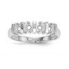 14k White Gold Polished 4-Stone Mothers Ring Mounting