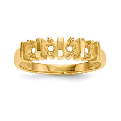 14k Polished 4-Stone Mothers Ring Mounting