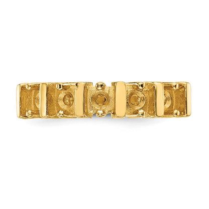 14k Polished 5-Stone Mothers Ring Mounting