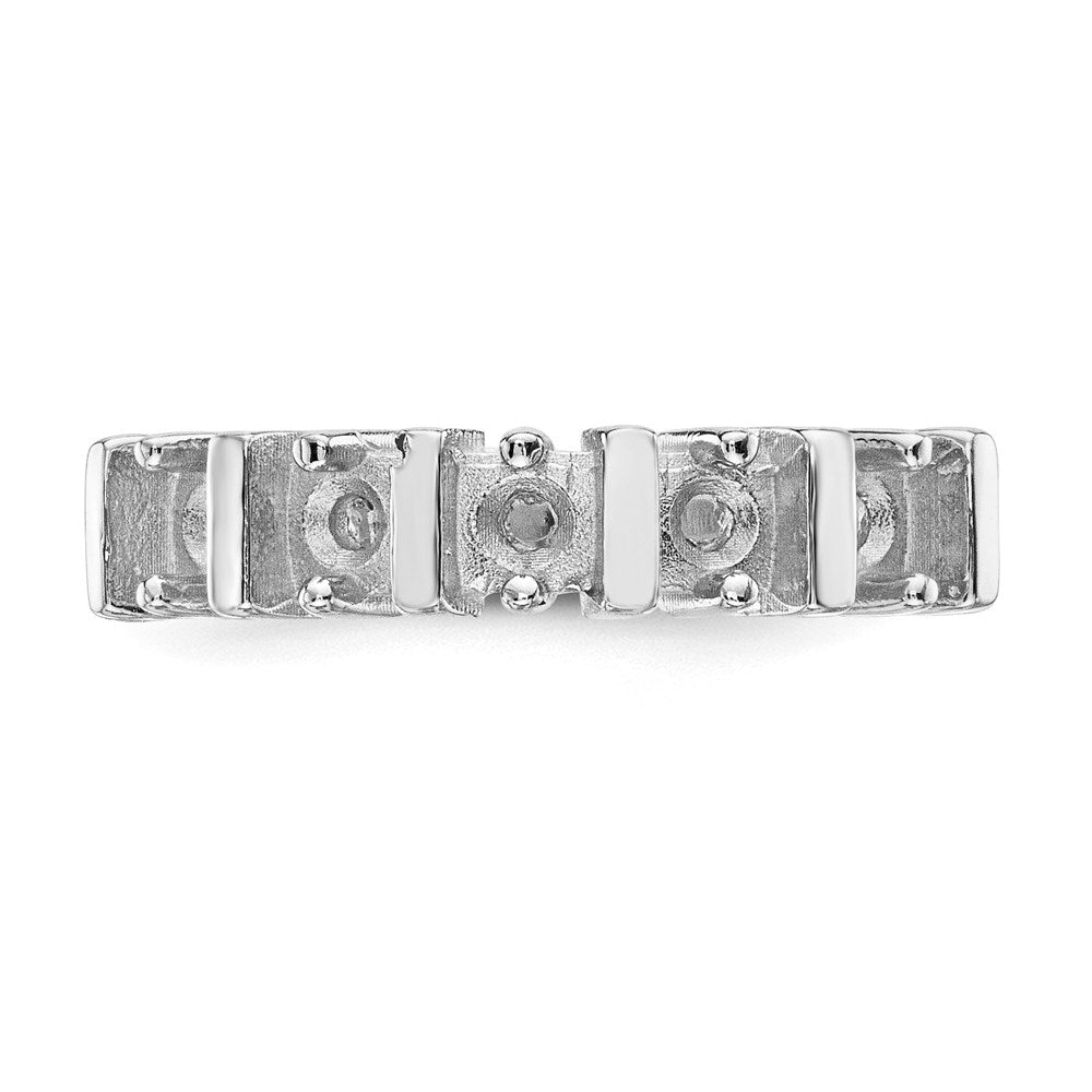 14k White Gold Polished 5-Stone Mothers Ring Mounting