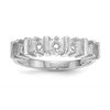 14k White Gold Polished 5-Stone Mothers Ring Mounting