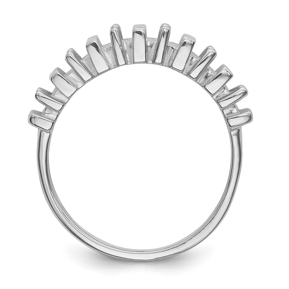 14k White Gold Polished 6-Stone Mothers Ring Mounting
