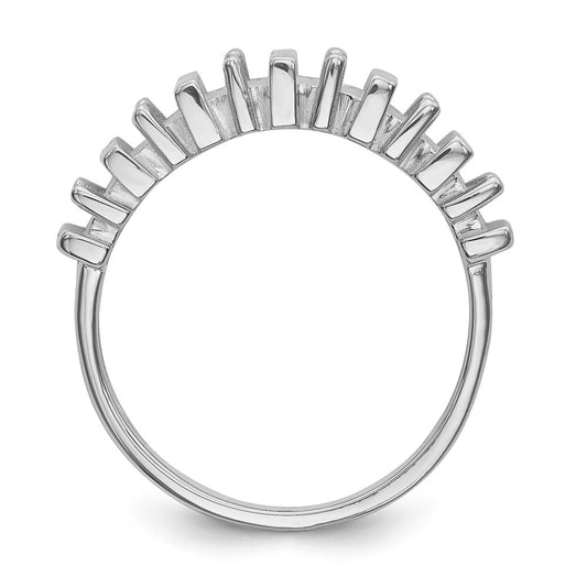 14k White Gold Polished 6-Stone Mothers Ring Mounting