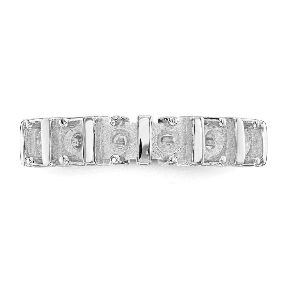 14k White Gold Polished 6-Stone Mothers Ring Mounting