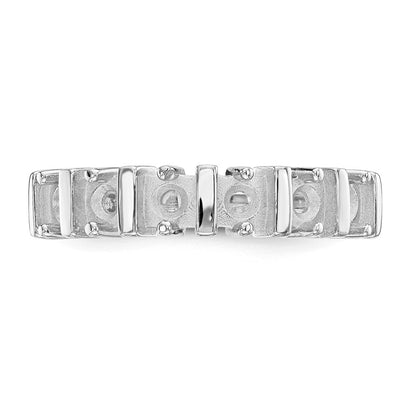 14k White Gold Polished 6-Stone Mothers Ring Mounting