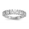 14k White Gold Polished 6-Stone Mothers Ring Mounting