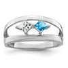 Sterling Silver Rhodium-plated Family Jewelry Mounting