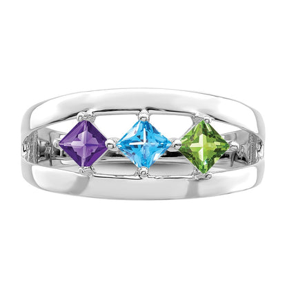Sterling Silver Rhodium-plated Family Jewelry Mounting
