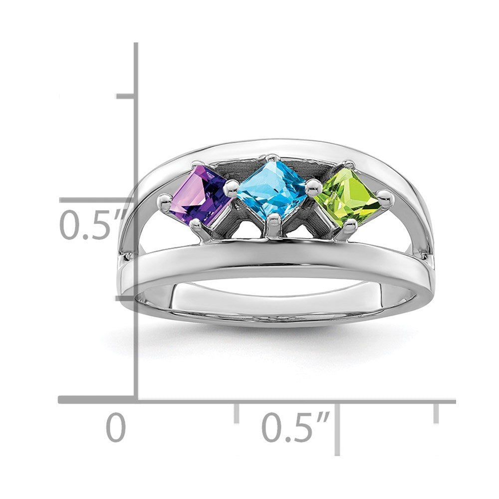 Sterling Silver Rhodium-plated Family Jewelry Mounting