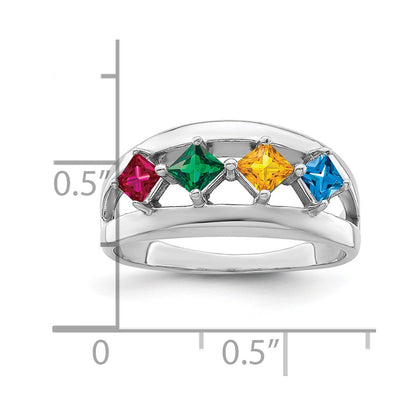 Sterling Silver Rhodium-plated Family Jewelry Mounting