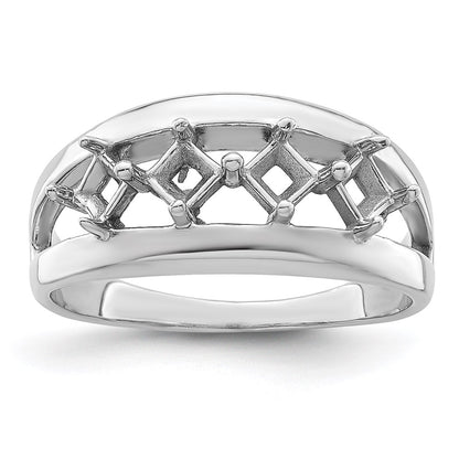 Sterling Silver Rhodium-plated Family Jewelry Mounting