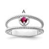 Sterling Silver Rhodium-plated Family Jewelry Mounting