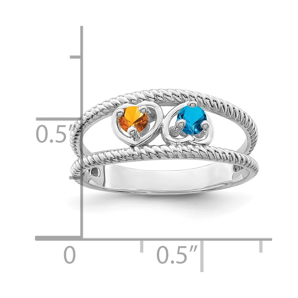 Sterling Silver Rhodium-plated Family Jewelry Mounting