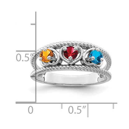 Sterling Silver Rhodium-plated Family Jewelry Mounting