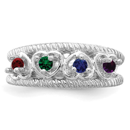 Sterling Silver Rhodium-plated Family Jewelry Mounting