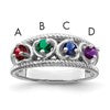 Sterling Silver Rhodium-plated Family Jewelry Mounting
