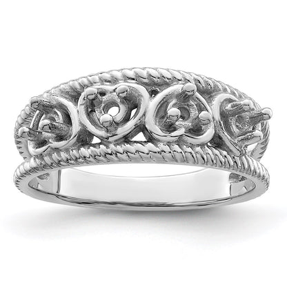 Sterling Silver Rhodium-plated Family Jewelry Mounting