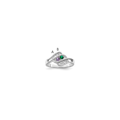 Sterling Silver Rhodium-plated Family Jewelry Mounting