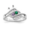 Sterling Silver Rhodium-plated Family Jewelry Mounting