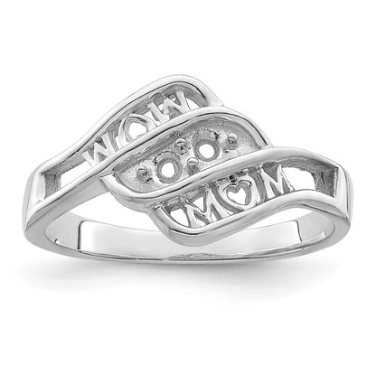 Sterling Silver Rhodium-plated Family Jewelry Mounting