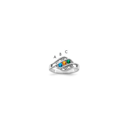 14k White Gold Family Jewelry Ring Mounting