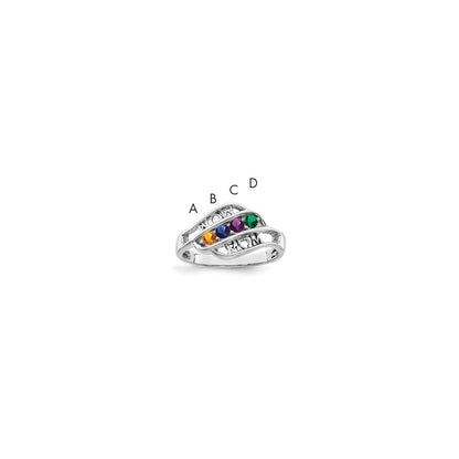 14k White Gold Family Jewelry Ring Mounting
