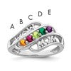 Sterling Silver Rhodium-plated Family Jewelry Mounting