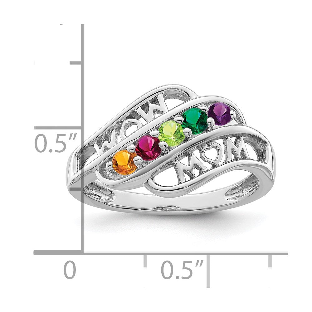 Sterling Silver Rhodium-plated Family Jewelry Mounting