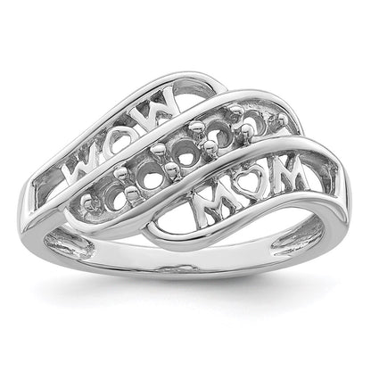 Sterling Silver Rhodium-plated Family Jewelry Mounting