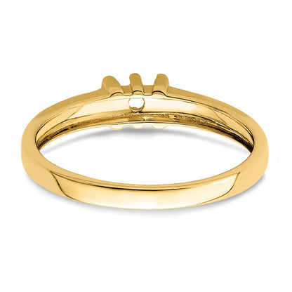 14k Polished 1-Stone Mothers Ring Mounting