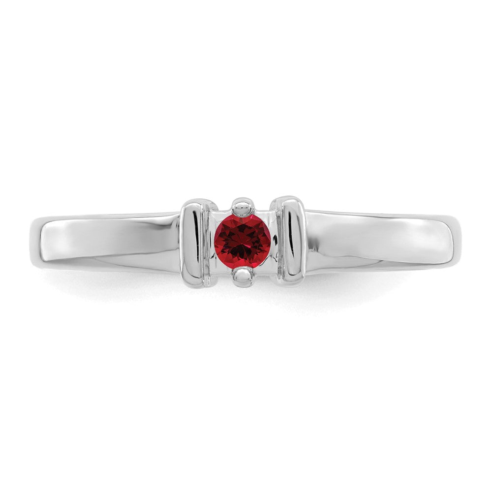14k White Gold Polished 1-Stone Mothers Ring Mounting