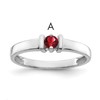 14k White Gold Polished 1-Stone Mothers Ring Mounting