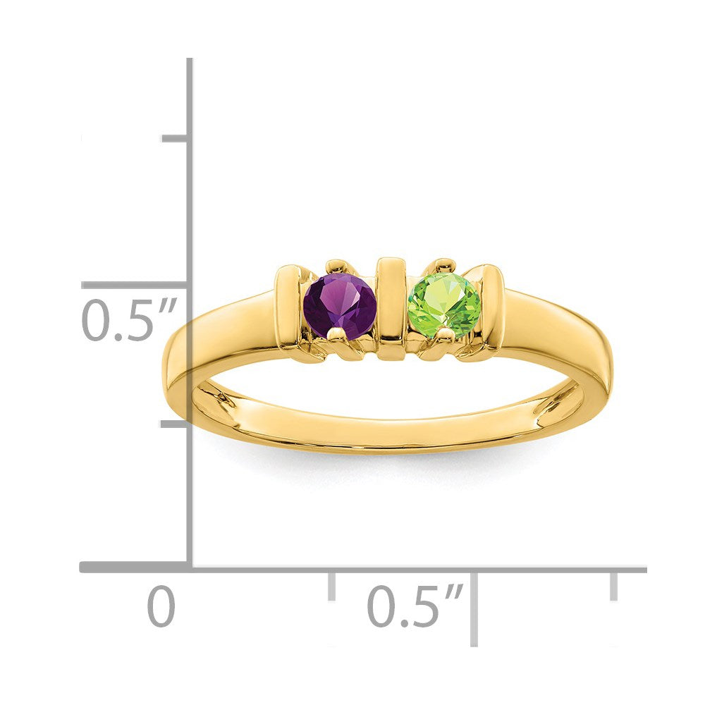 14k Polished 2-Stone Mothers Ring Mounting