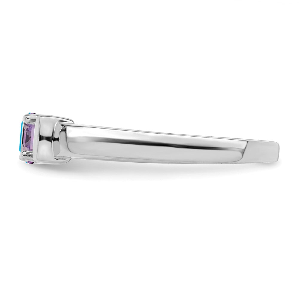 14k White Gold Polished 2-Stone Mothers Ring Mounting
