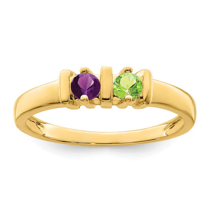 14k Polished 2-Stone Mothers Ring Mounting