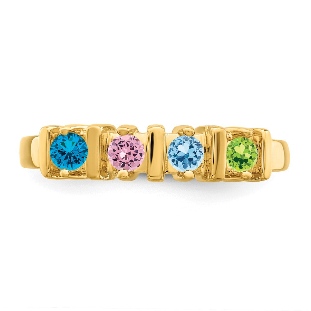 14k Polished 4-Stone Mothers Ring Mounting