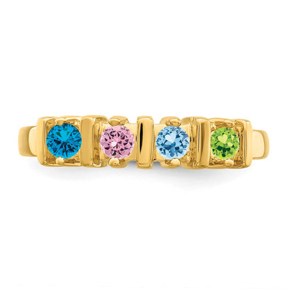 14k Polished 4-Stone Mothers Ring Mounting