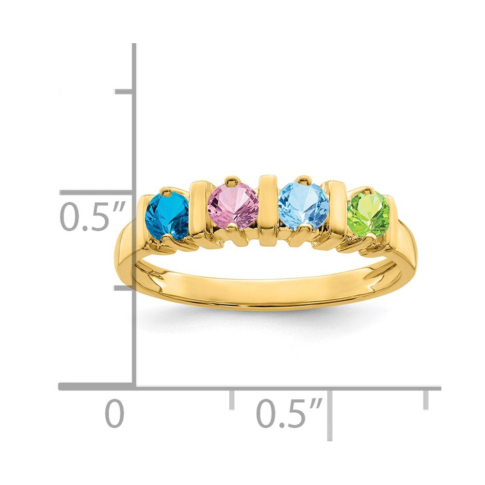 14k Polished 4-Stone Mothers Ring Mounting