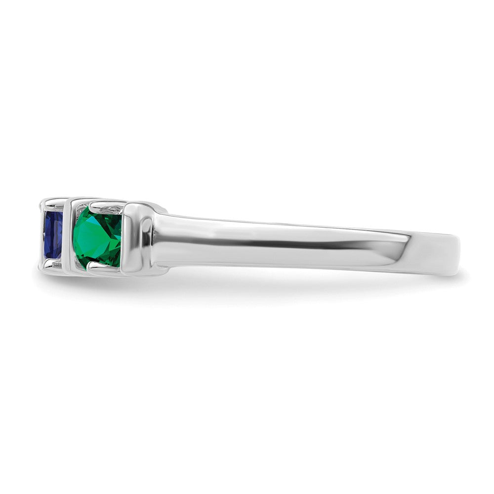 14k Polished 3-Stone Mothers Ring Mounting