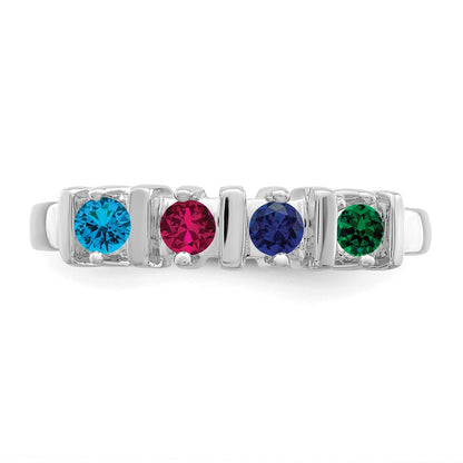 14k Polished 3-Stone Mothers Ring Mounting