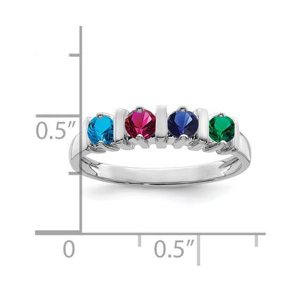 14k Polished 3-Stone Mothers Ring Mounting
