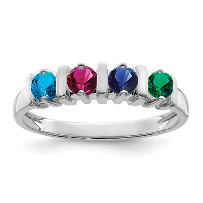 14k Polished 3-Stone Mothers Ring Mounting
