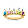 14k Polished 5-Stone Mothers Ring Mounting