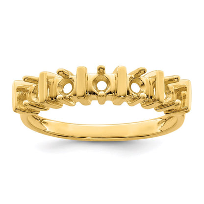 14k Polished 5-Stone Mothers Ring Mounting