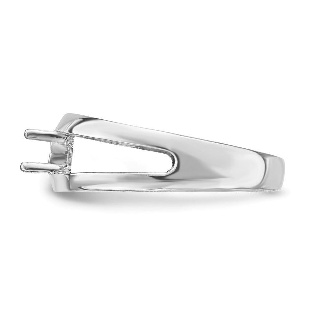 14k White Gold Polished 1-Stone Mothers Ring Mounting