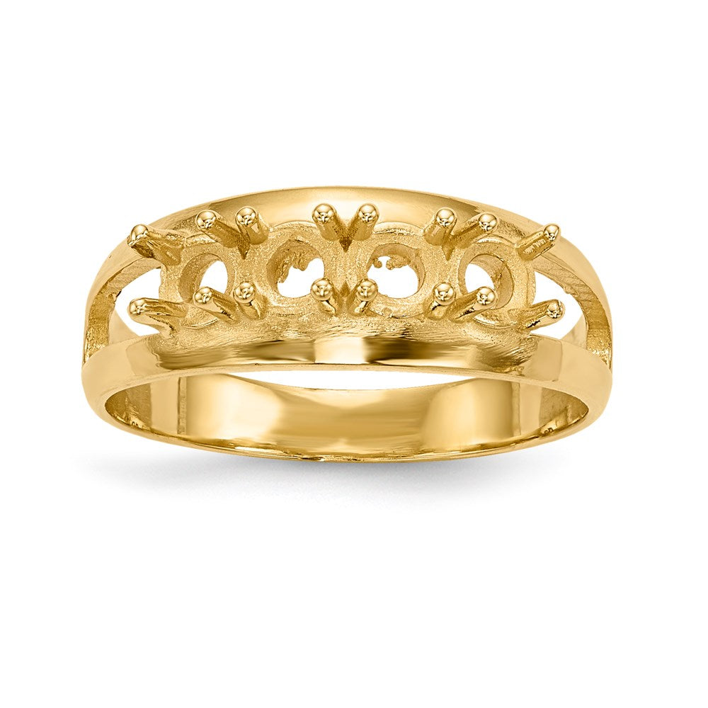 10k Polished 4-Stone Mothers Ring Mounting
