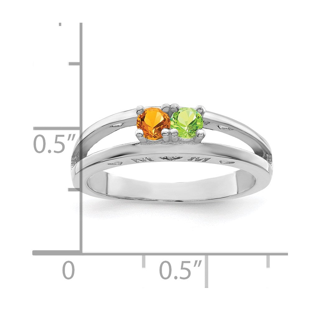 Sterling Silver Rhodium-plated Family Jewelry Mounting